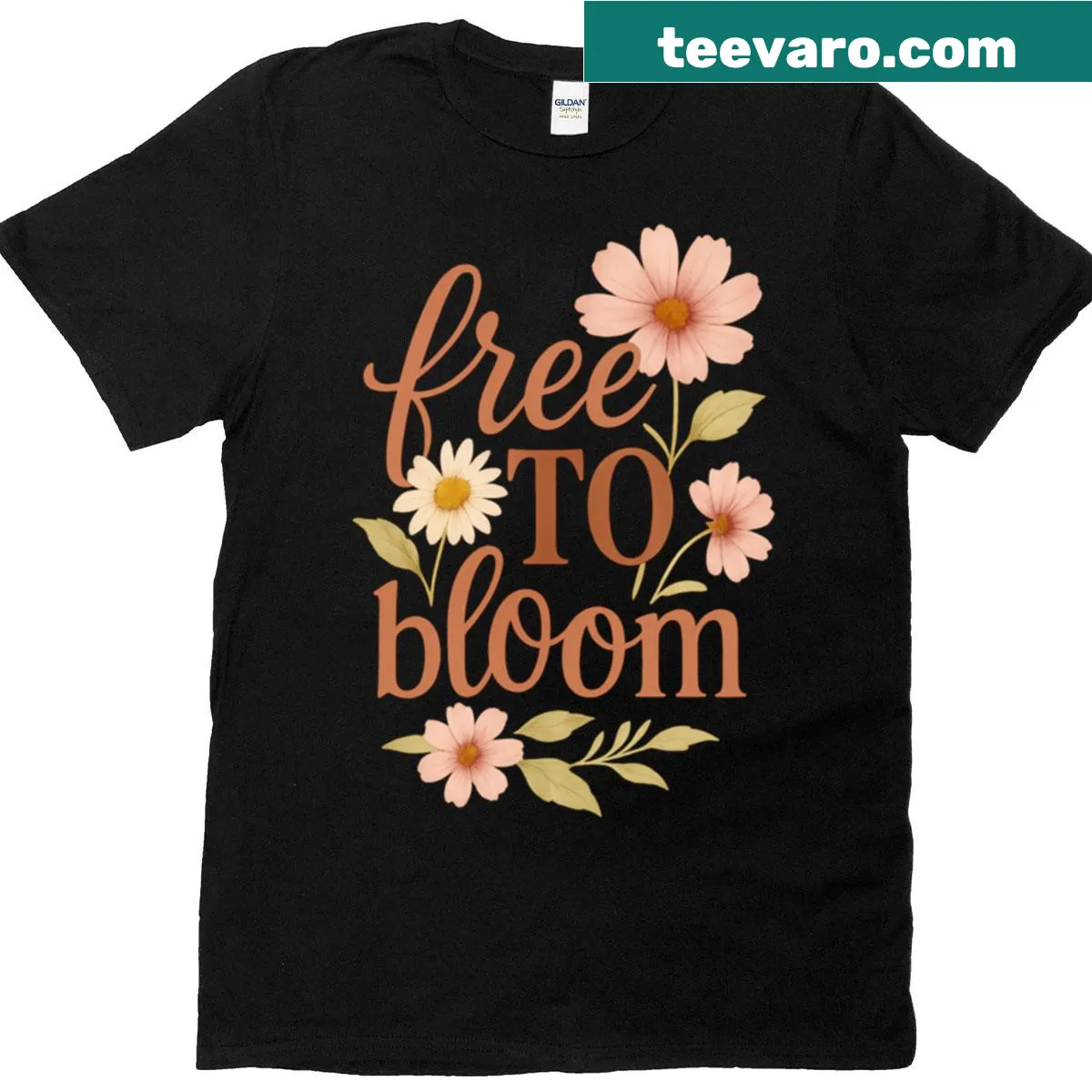 Inspirational floral quote graphic T-shirt for personal growth — on a men's t-shirt