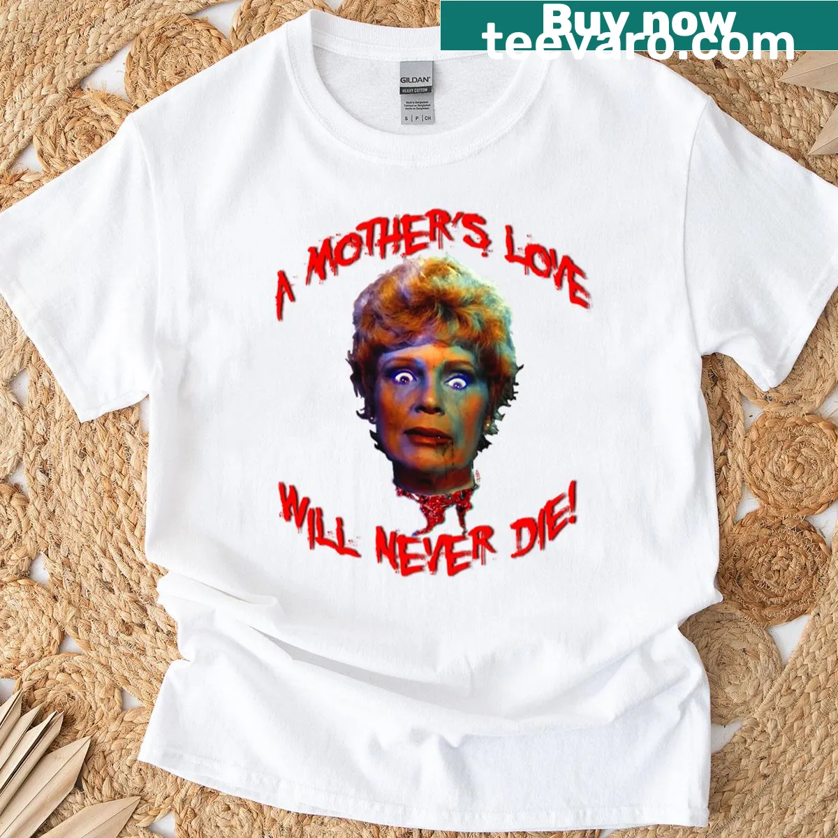 Friday the 13th T-shirt featuring Pamela Voorhees with emotional design — on a men's t-shirt