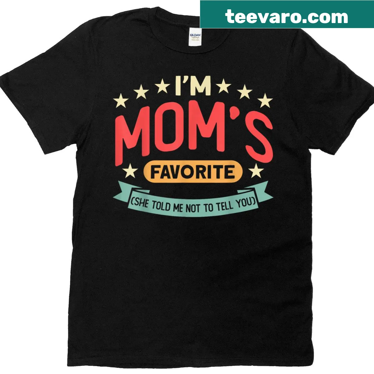 Funny T-shirt declaring I'm Mom's favorite child — on a men's t-shirt