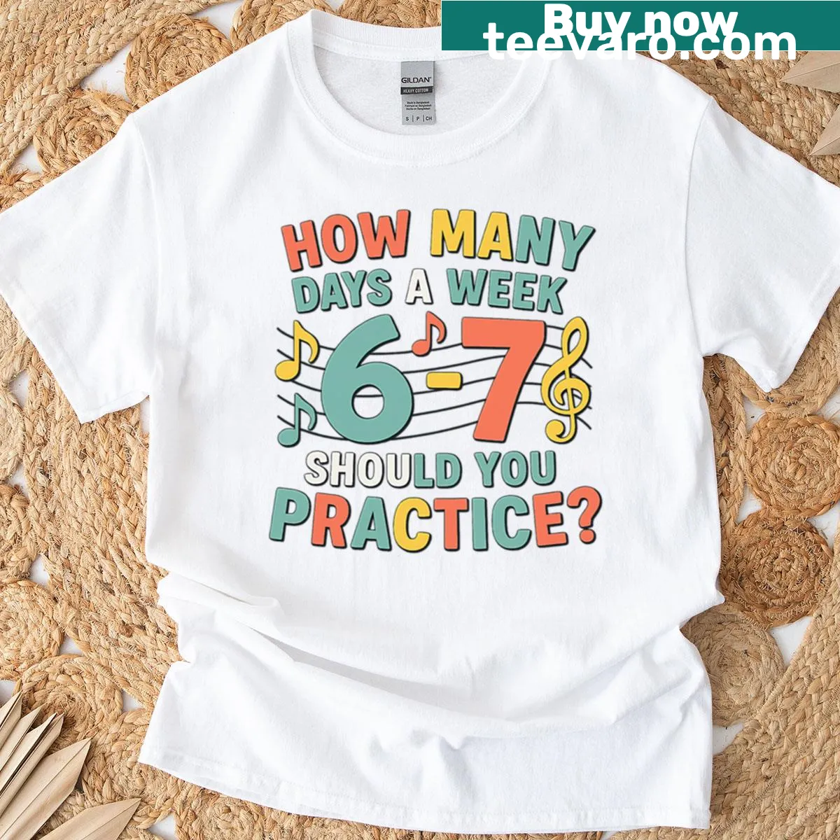 Funny music practice t-shirt with humorous text — on a men's t-shirt