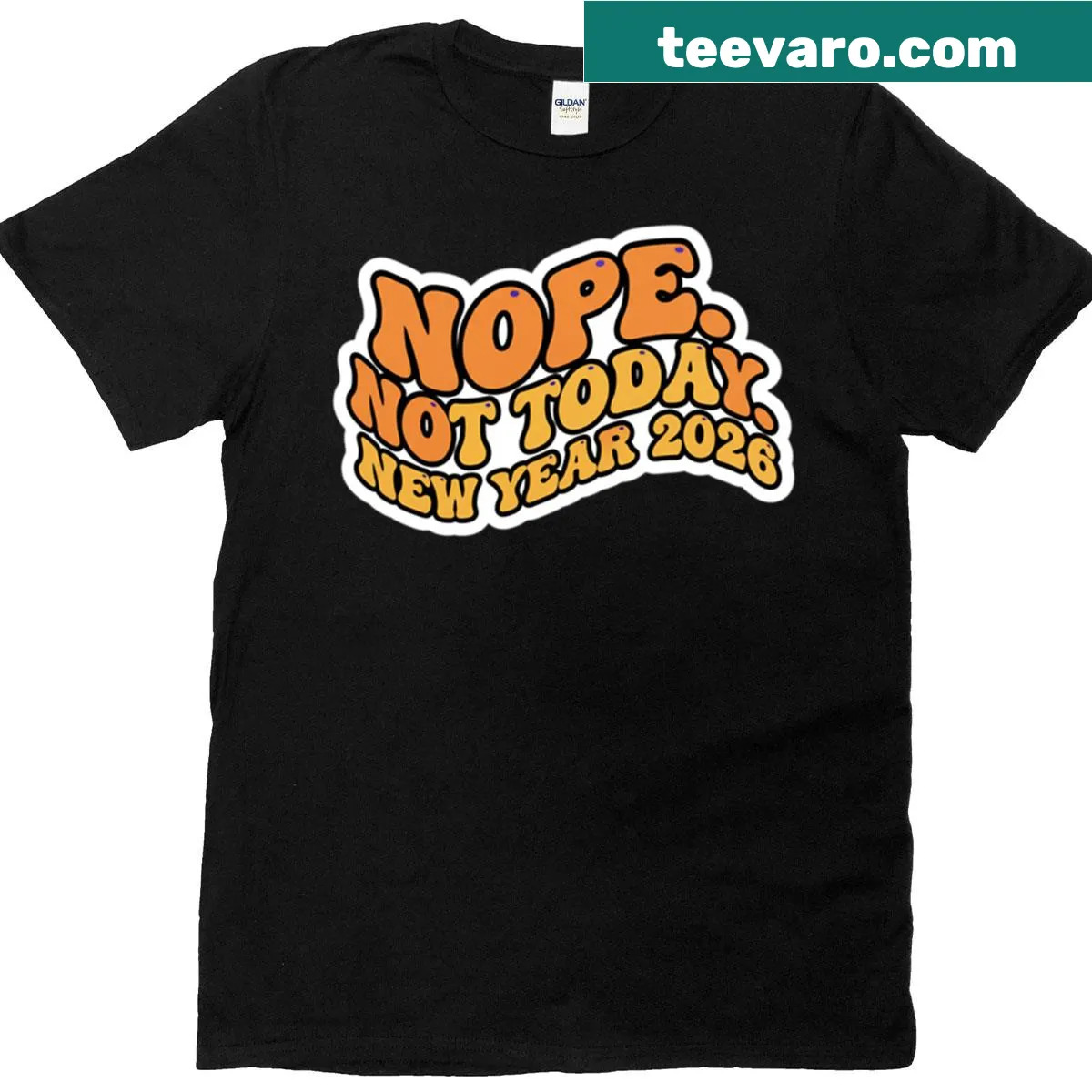 Playful t-shirt with humorous New Year resolution message — on a men's t-shirt