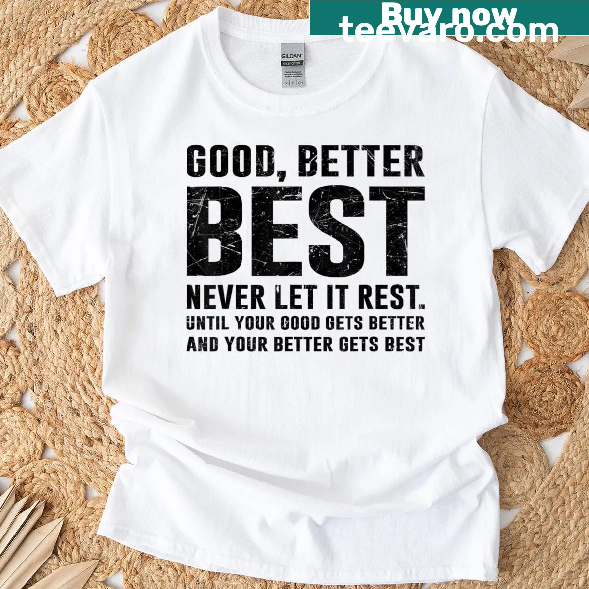 Motivational quote T-shirt with typography design — on a men's t-shirt