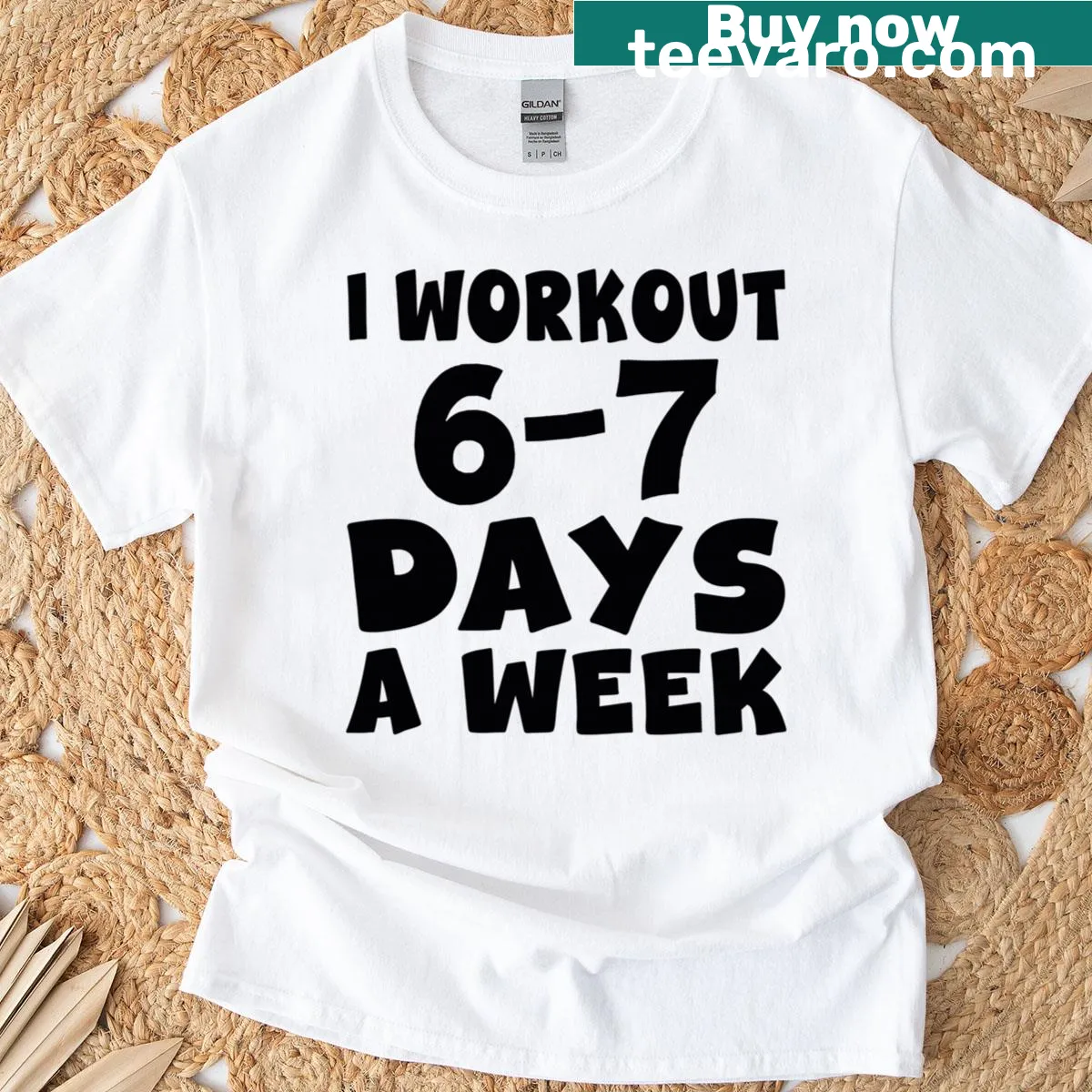 Sarcastic gym quote T-shirt for fitness enthusiasts — on a men's t-shirt