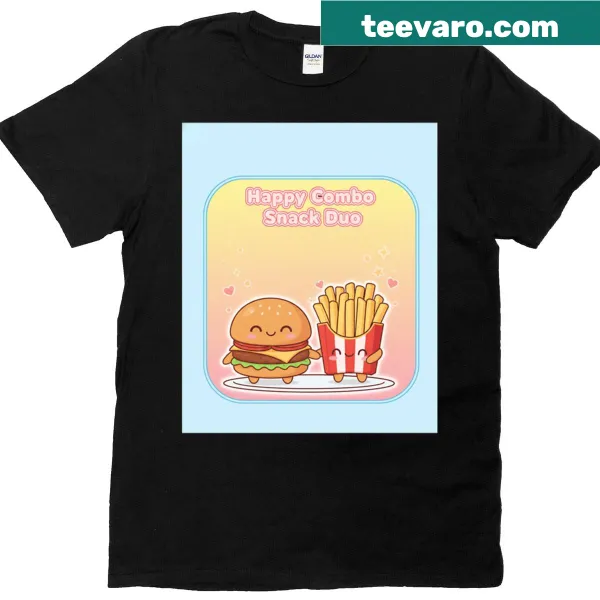 Playful T-shirt featuring a whimsical illustration of snack duo