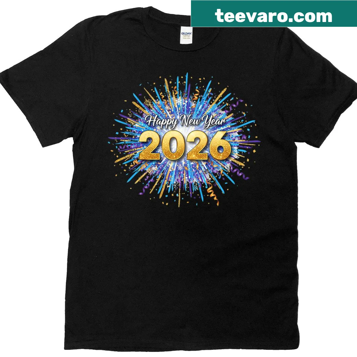 New Year's Eve celebration T-shirt with fun typography for 2026 — on a men's t-shirt