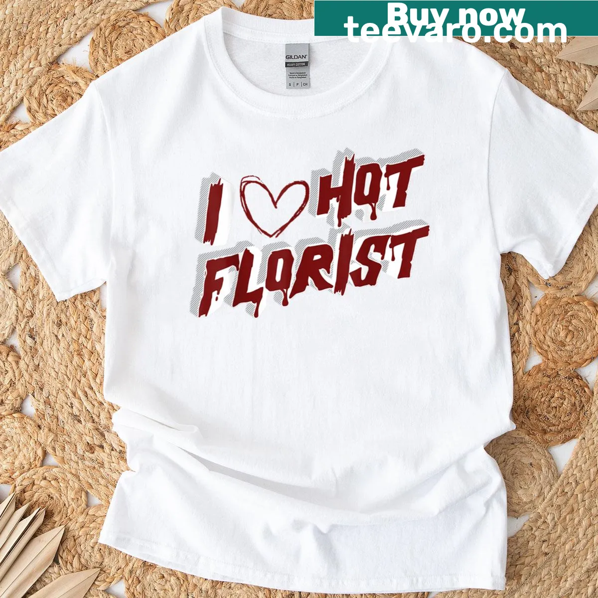 Floral-themed T-shirt with funny quote for nature lovers — on a men's t-shirt