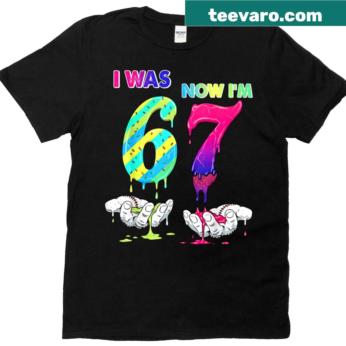 Funny birthday t-shirt celebrating turning seven with meme text — on a men's t-shirt