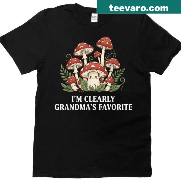 Cute mushroom graphic t-shirt for favored grandkids