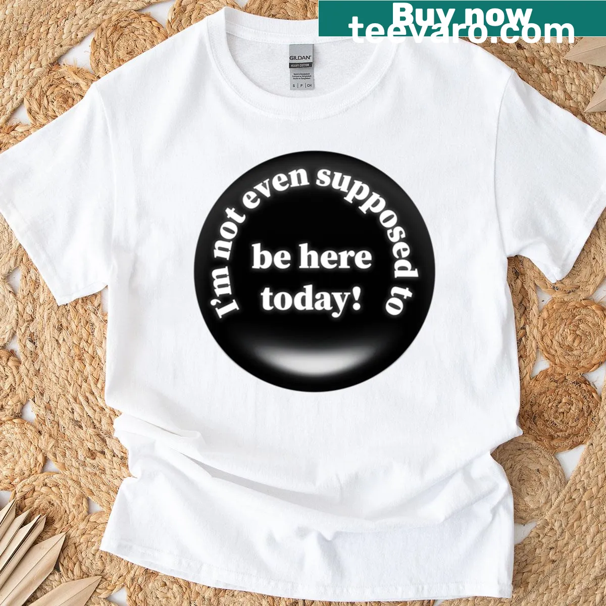 Oversized T-shirt with humorous phrase about unexpected days — on a men's t-shirt