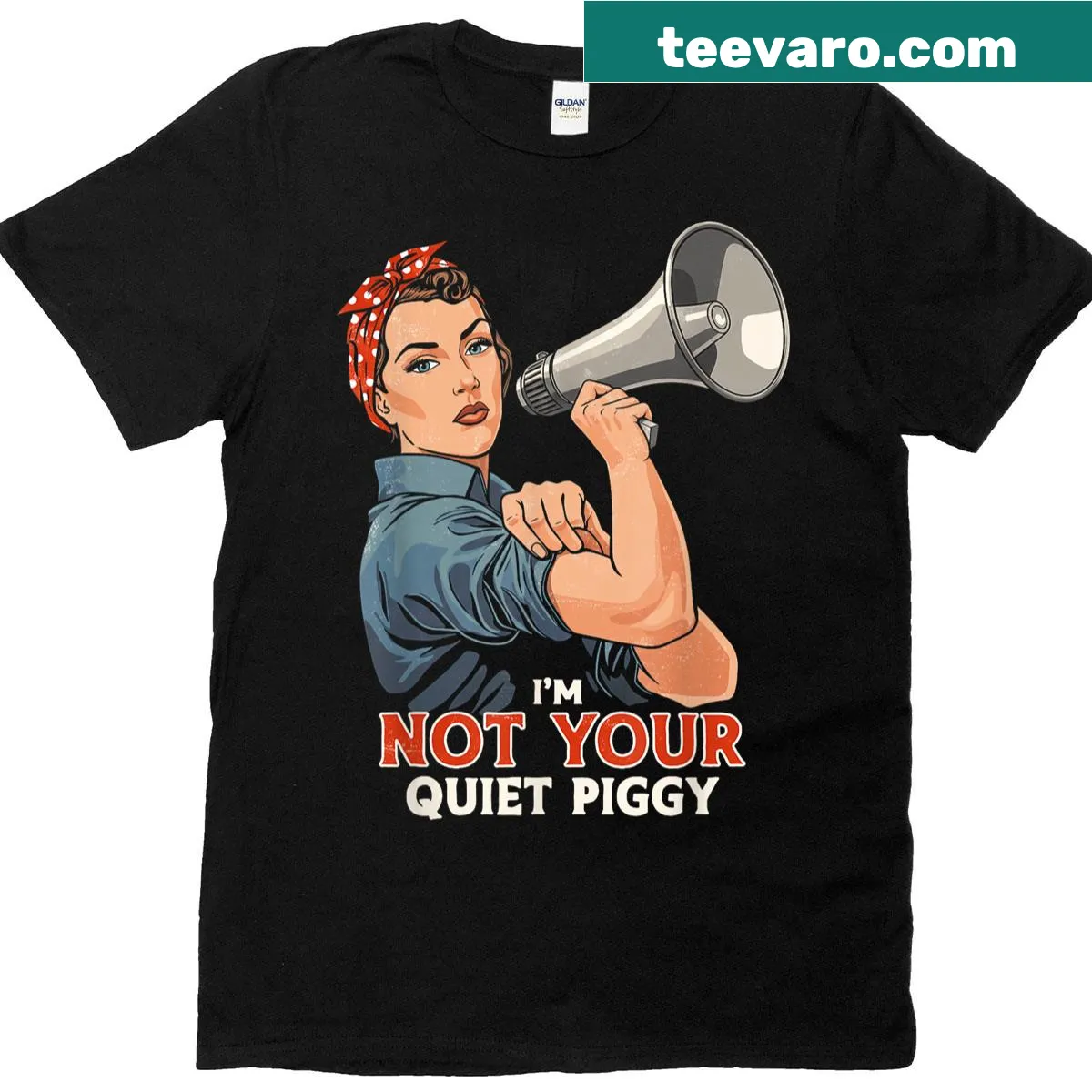 Edgy feminist t-shirt with bold text — on a men's t-shirt