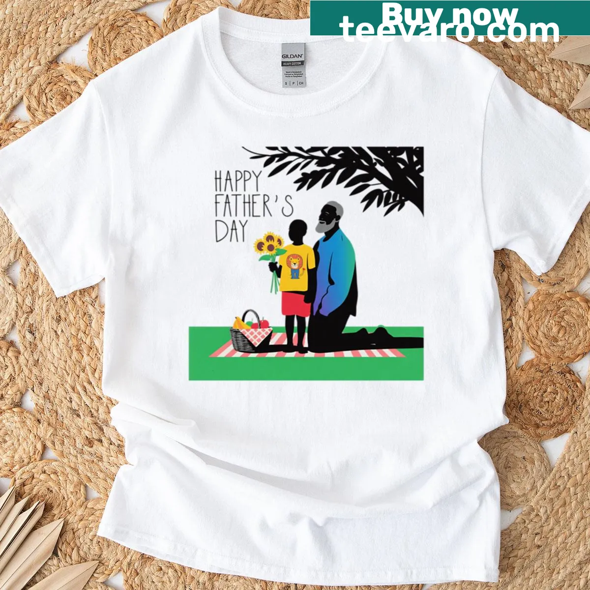 Commemorative Father's Day t-shirt with heartfelt typography — on a men's t-shirt