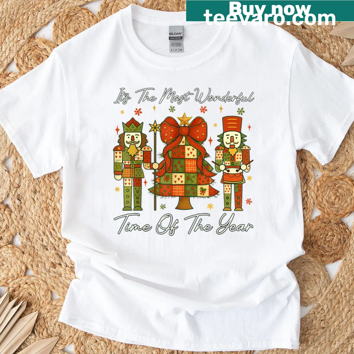 Cartoon Nutcracker T-shirt for women celebrating Christmas — on a men's t-shirt