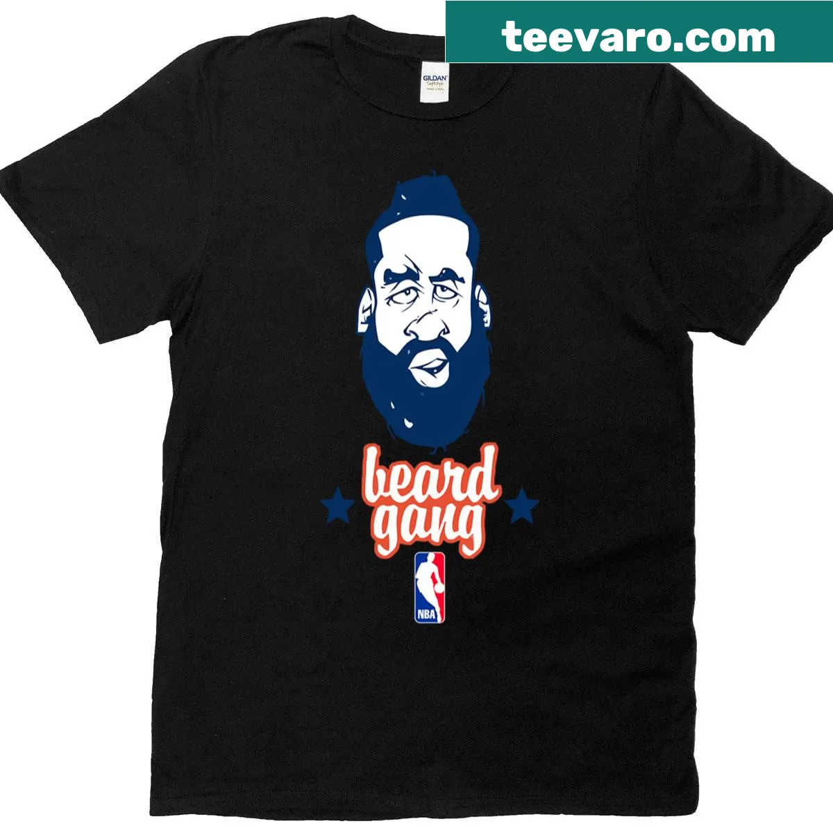 Caricature of James Harden on 'the Beard Gang' t-shirt — on a men's t-shirt