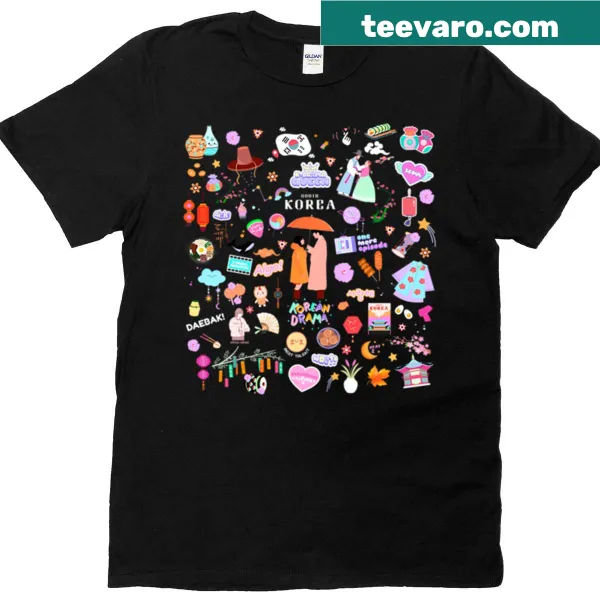 Oversized K-drama t-shirt with a bold red background design
