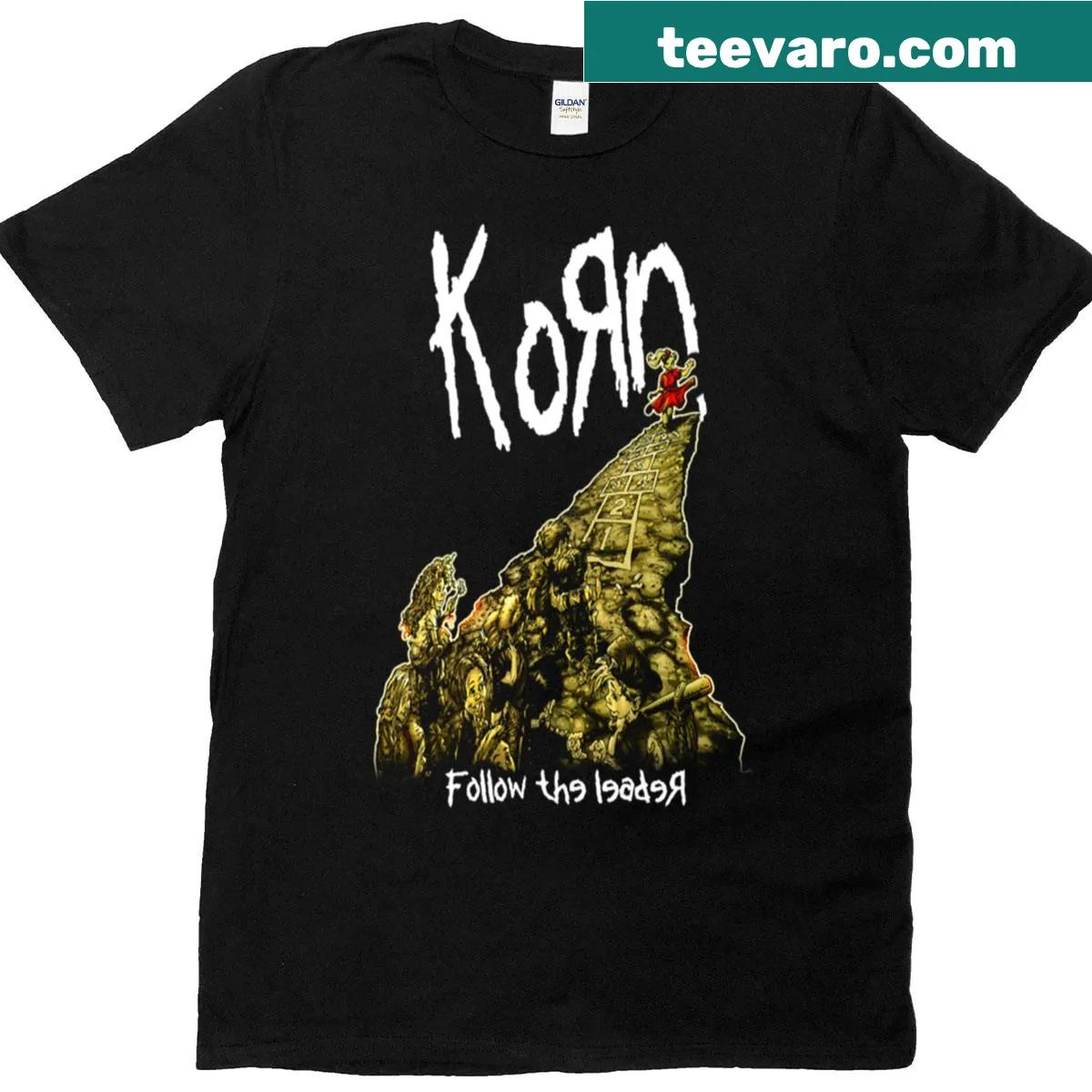 Commemorative Korn Follow The Leader T-shirt for fans. — on a men's t-shirt