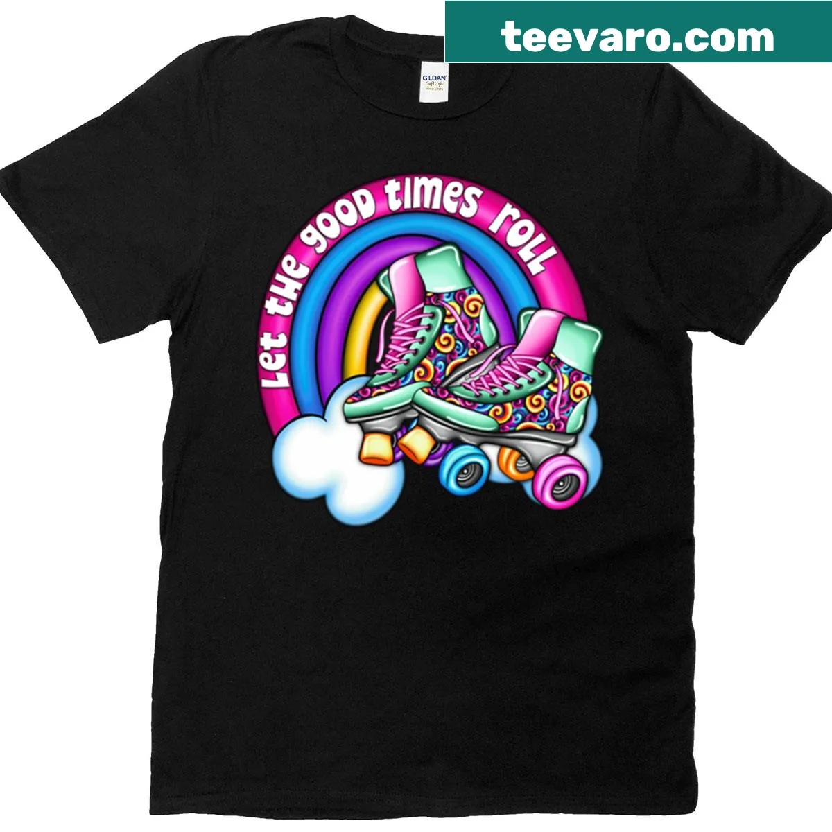 Fun t-shirt with the slogan 'Let The Good Times Roll' — on a men's t-shirt