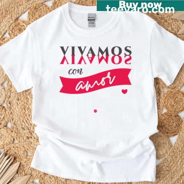 Illustrative graphic with the phrase 'Let Us Live With Love' on a T-shirt