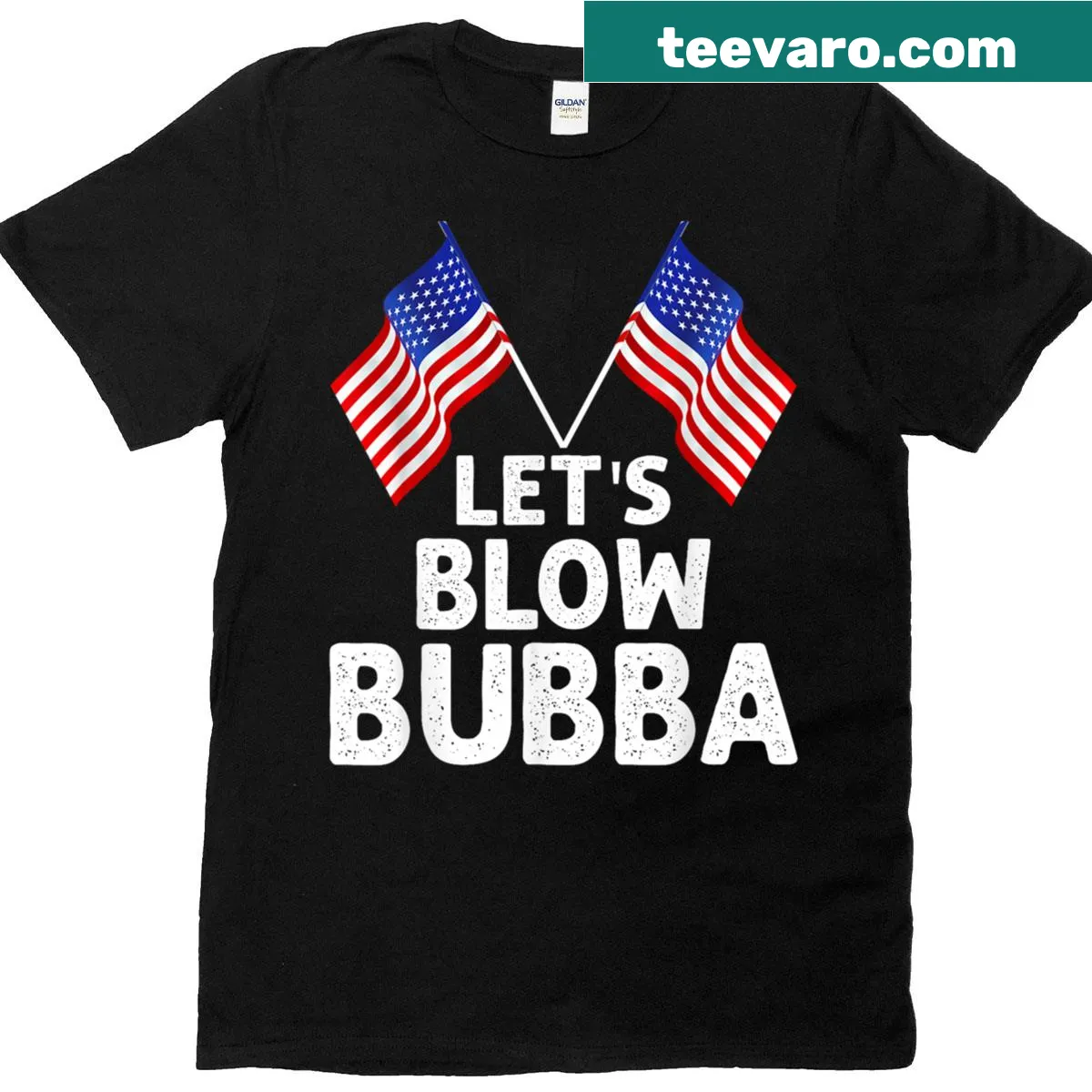 Vintage-style matching family t-shirt with funny phrase and flag design — on a men's t-shirt
