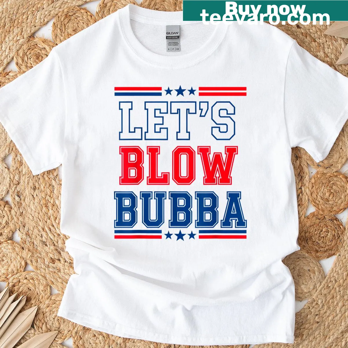 Patriotic T-shirt with USA flag and playful text — on a men's t-shirt