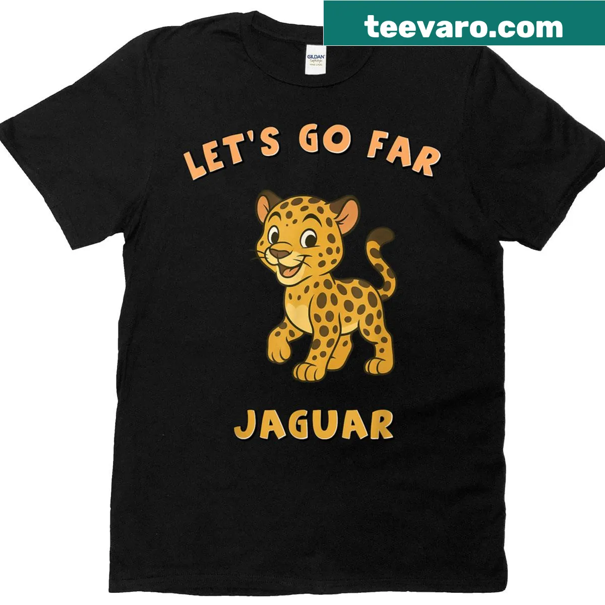 T-shirt featuring a charming illustration of a jaguar — on a men's t-shirt