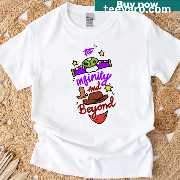 T-shirt featuring Woody and Buzz Lightyear illustration