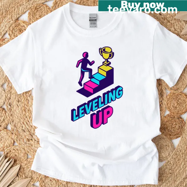 Isometric neon gamer design on a T-shirt