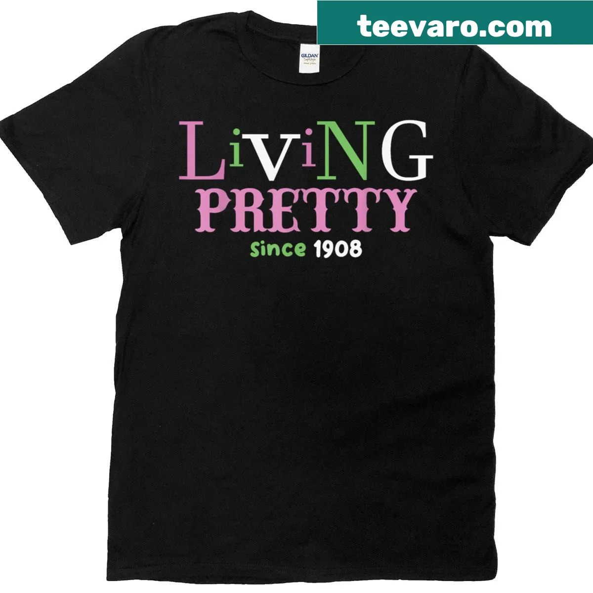 Vintage sorority t-shirt with a nostalgic design — on a men's t-shirt
