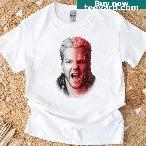 Portrait of David from The Lost Boys on a T-shirt