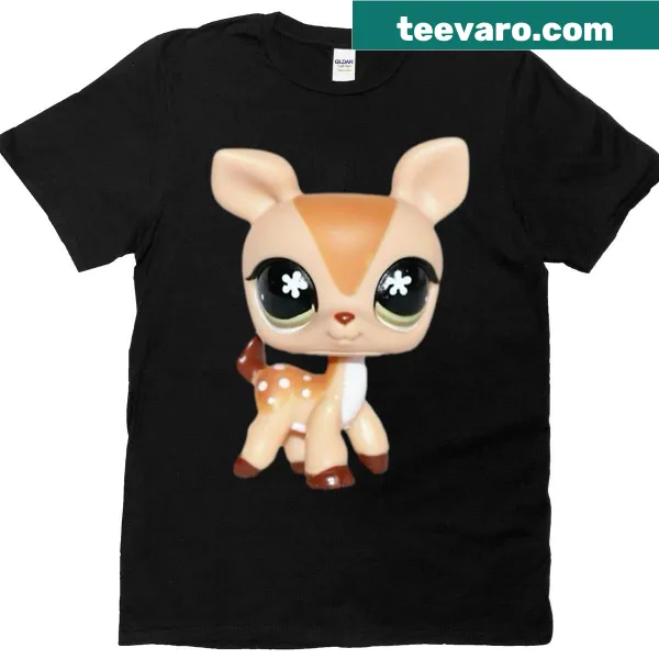 Adorable Lps Littlest Pet Shop deer illustration T-shirt for kids