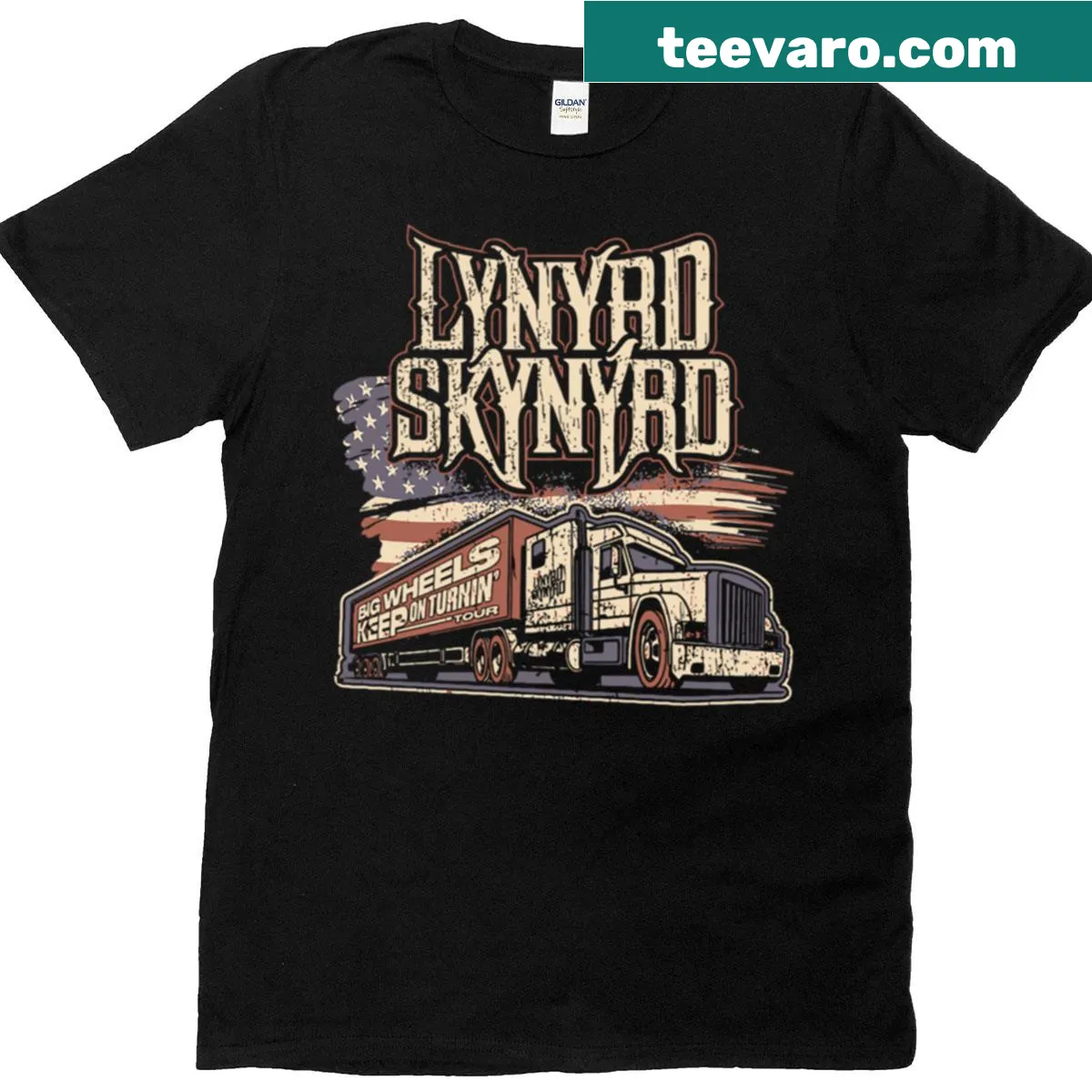 Vintage Lynyrd Skynyrd t-shirt with band graphic — on a men's t-shirt