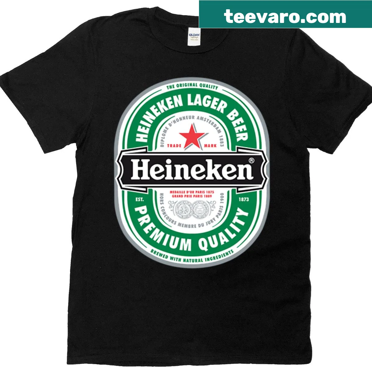 Playful shirt featuring 'Maddison Beer of the Year' with Heineken logo — on a men's t-shirt