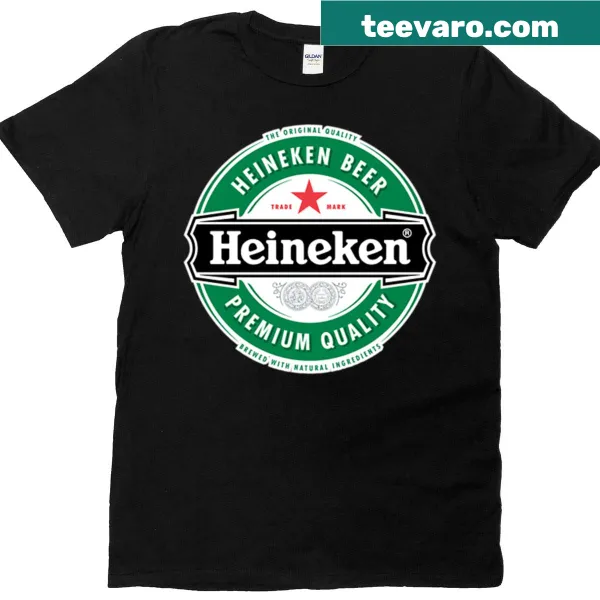 Vintage-style t-shirt with Heineken logo design