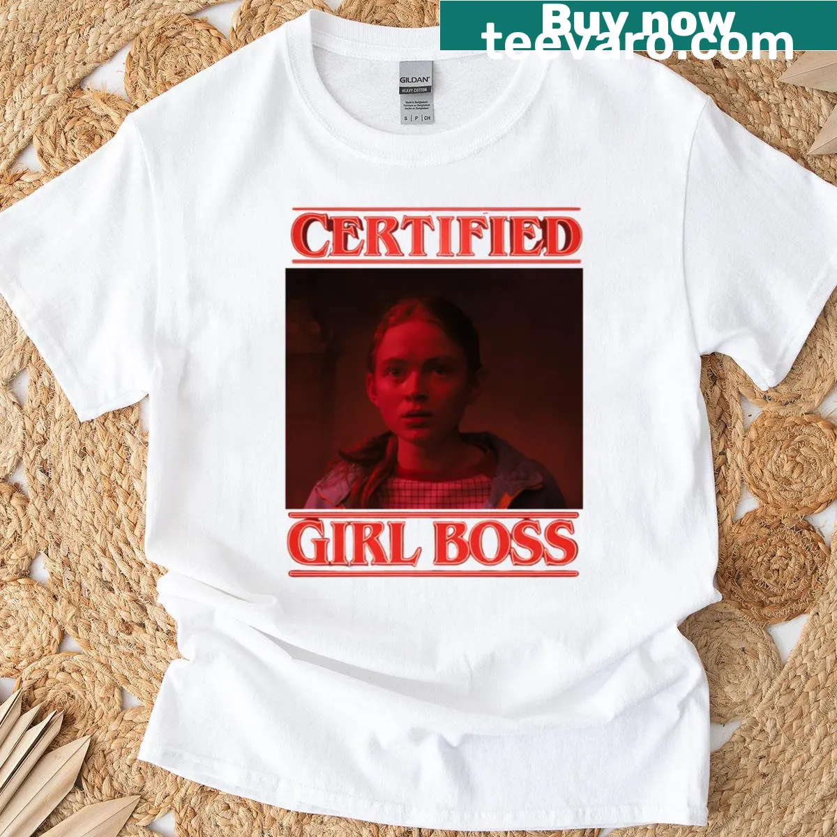 Oversized t-shirt inspired by Max Mayfield from Stranger Things — on a men's t-shirt