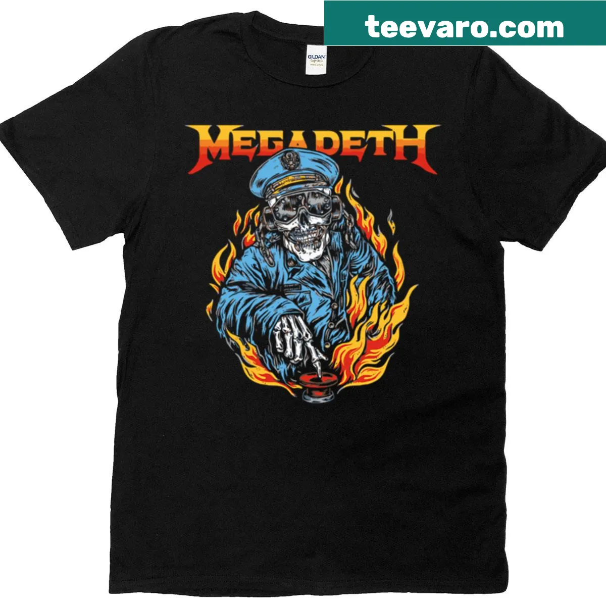 Megadeth event tour graphic t-shirt celebrating band gigs — on a men's t-shirt