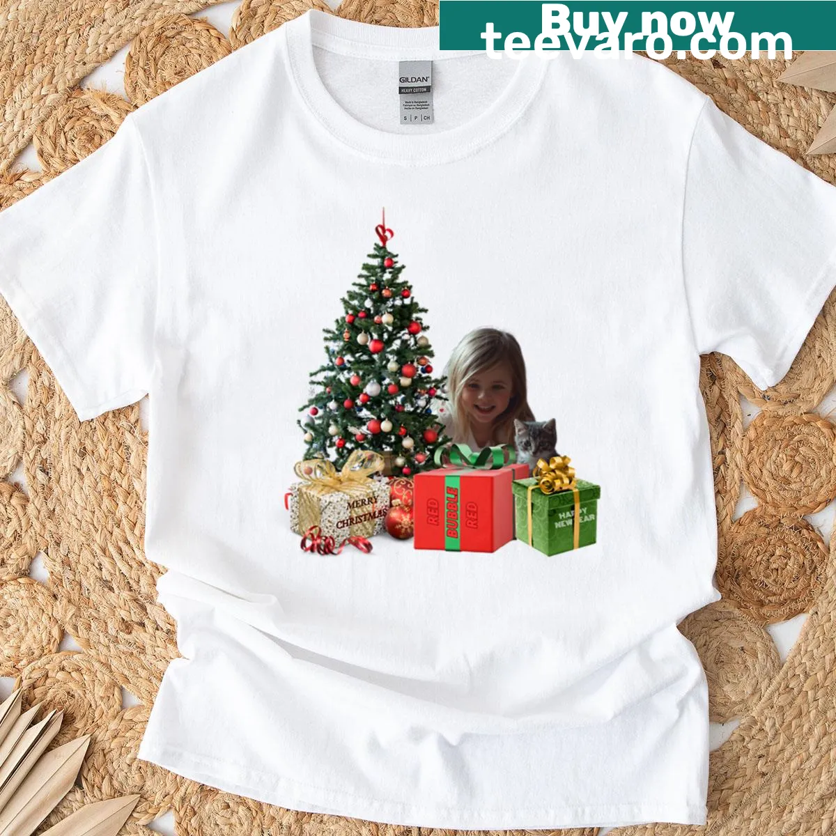 New Year themed t-shirt with quirky lettering — on a men's t-shirt