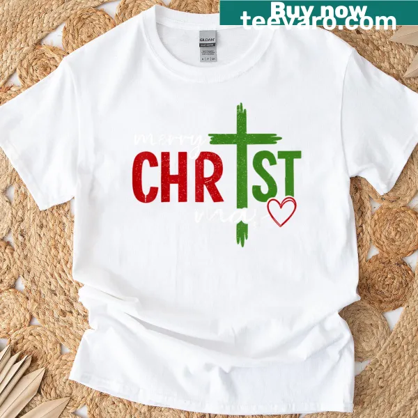 Christmas themed T-shirt with religious design