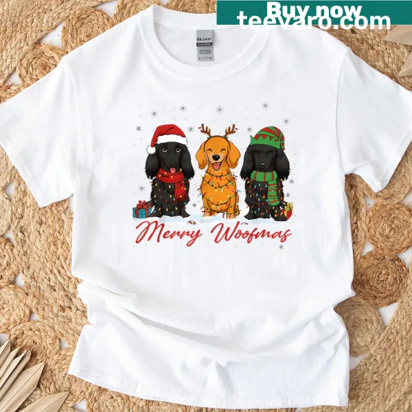 Cute T-shirt with dachshund dressed as Santa, elf, and reindeer