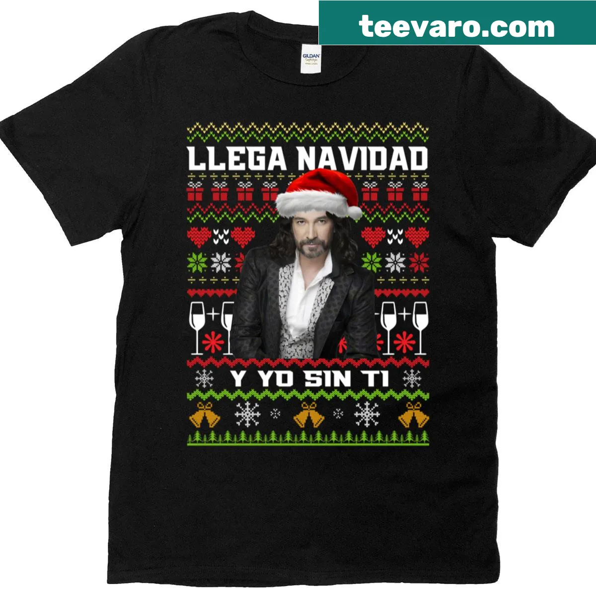Christmas t-shirt with Merry Xmas graphic — on a men's t-shirt