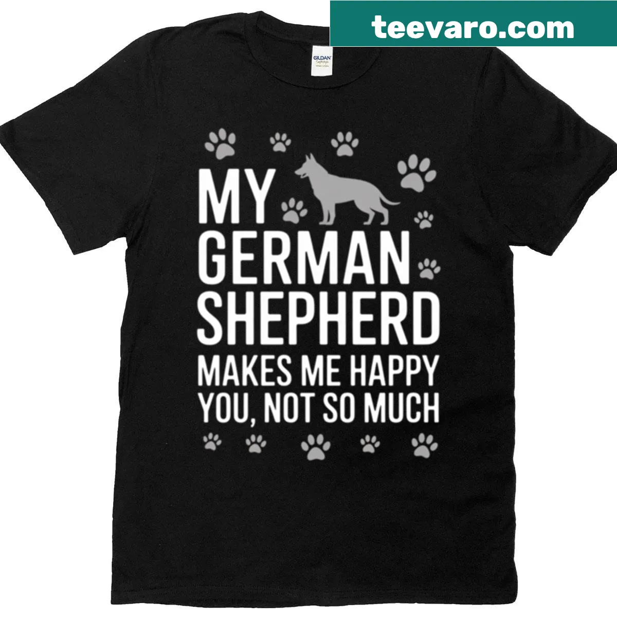 Heartfelt shirt expressing love for German Shepherds — on a men's t-shirt