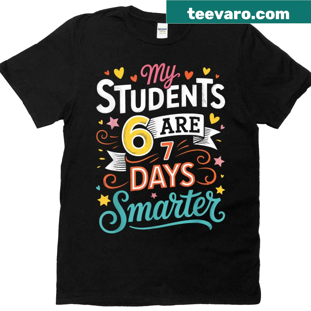 Funny teacher T-shirt with a humorous slogan about student intelligence — on a men's t-shirt
