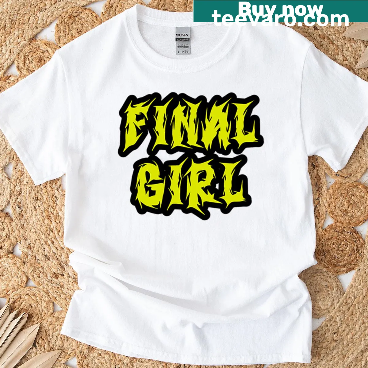 Final Girl t-shirt design with bold graphics — on a men's t-shirt