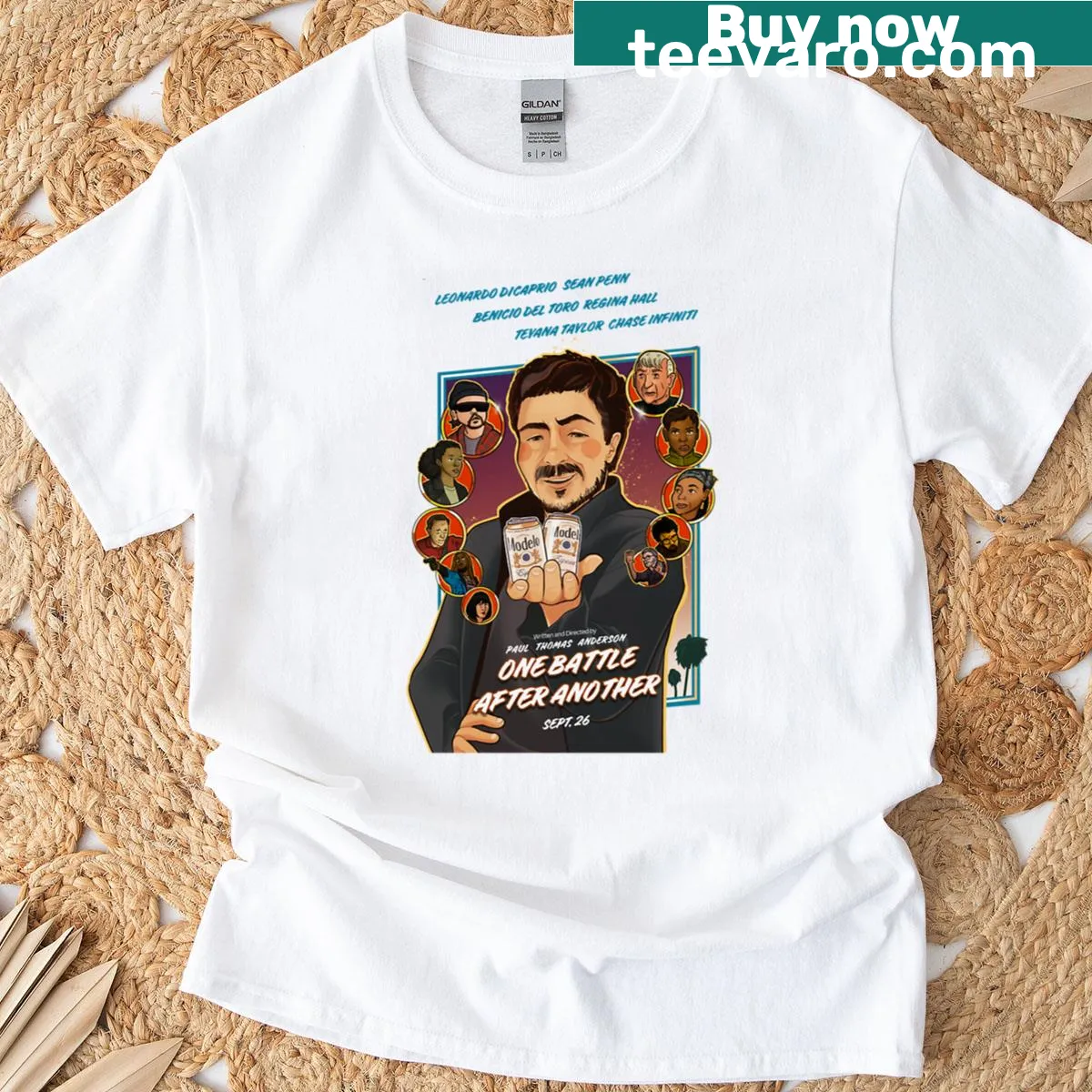 Witty pizza-themed t-shirt with the phrase 'One Pizza After Another' — on a men's t-shirt