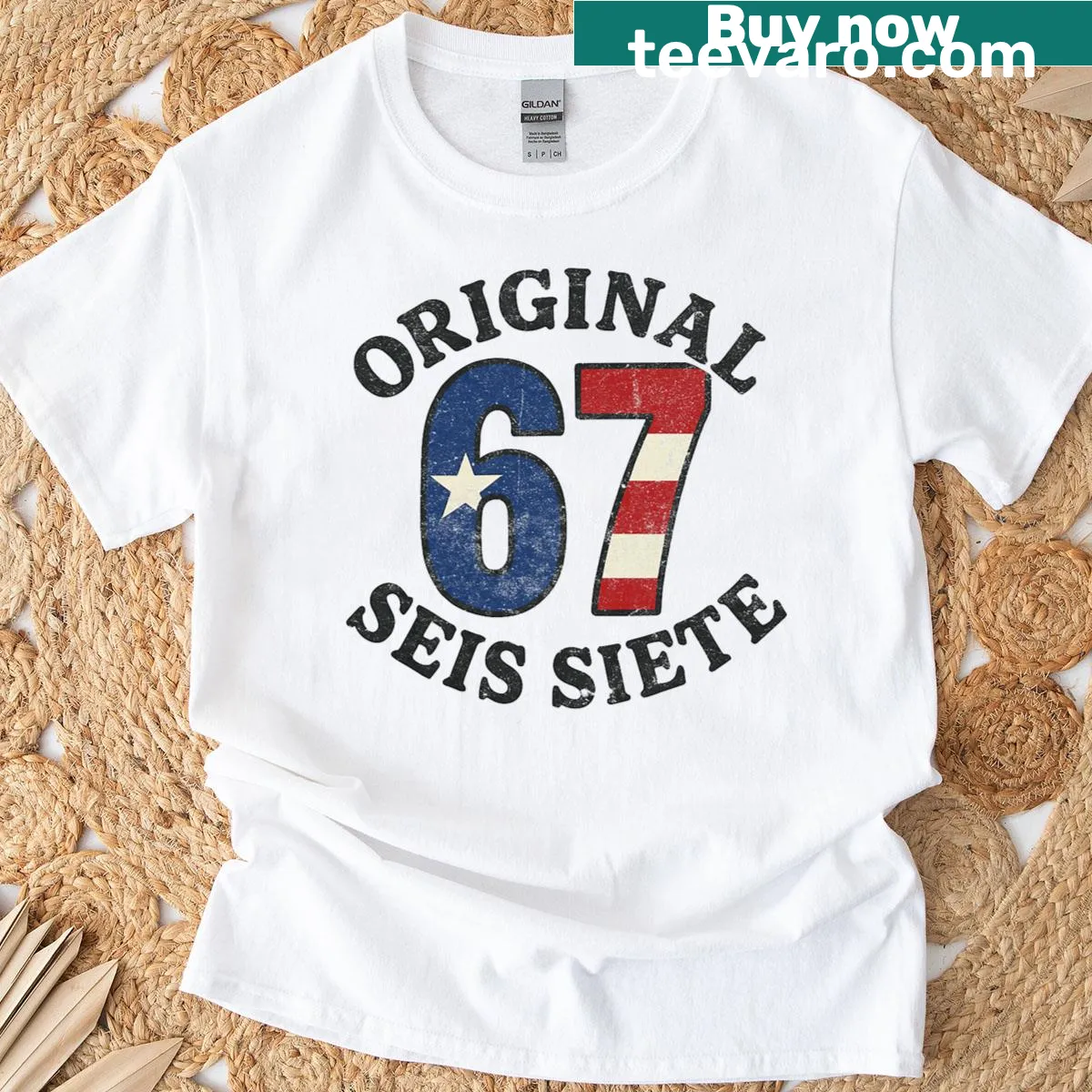 Artistic design of Puerto Rican flag on a t-shirt. — on a men's t-shirt