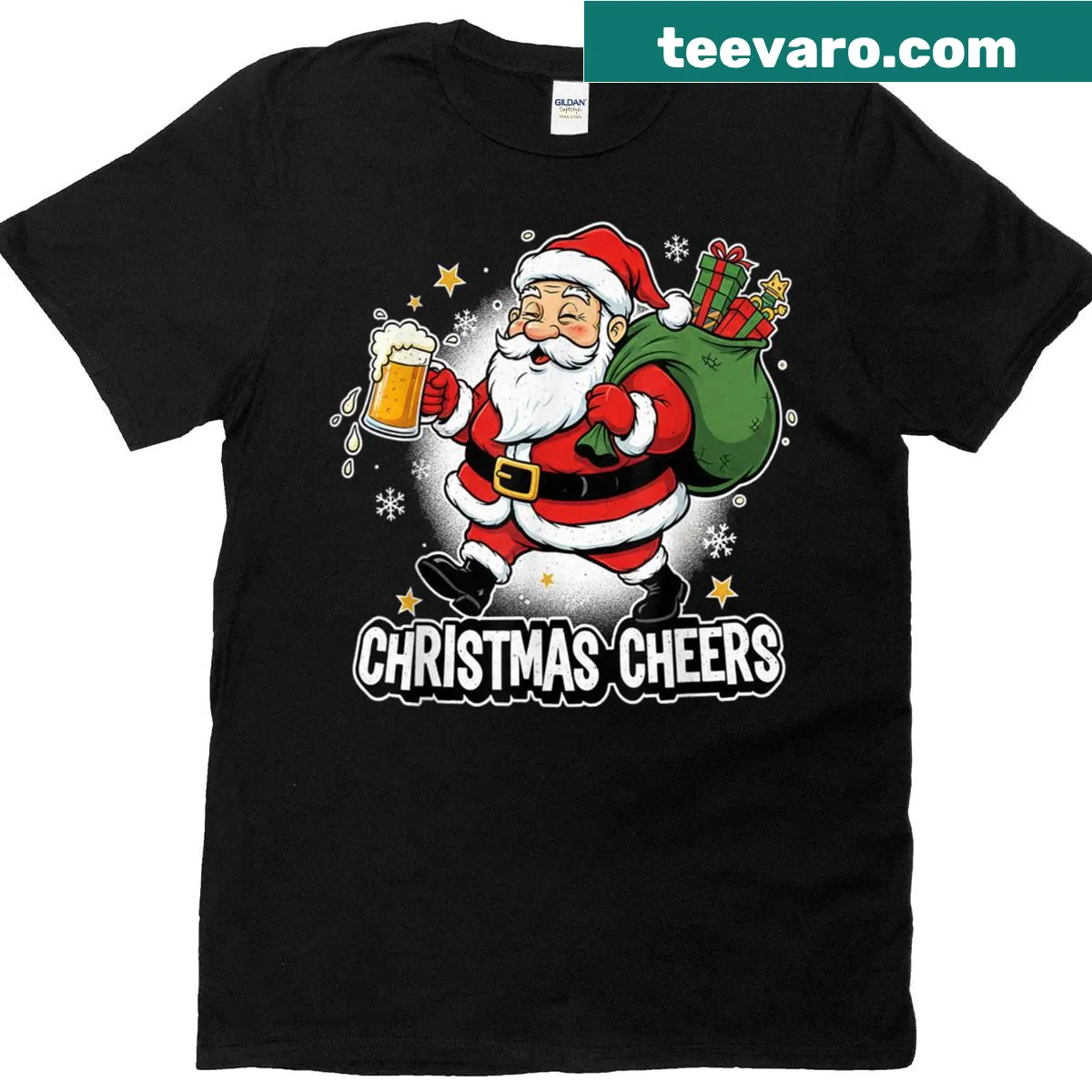 Funny holiday T-shirt for men with humorous graphics and slogan. — on a men's t-shirt