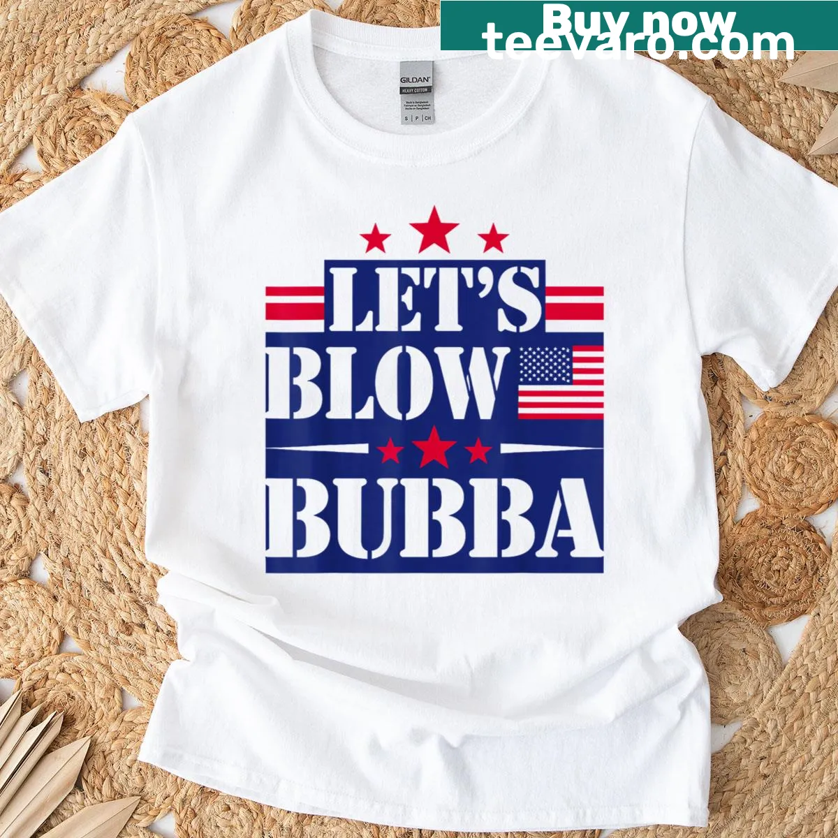 Funny patriotic t-shirt with the phrase 'Patriotic Bubba' — on a men's t-shirt