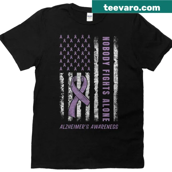 Purple ribbon and USA flag design for Alzheimers awareness