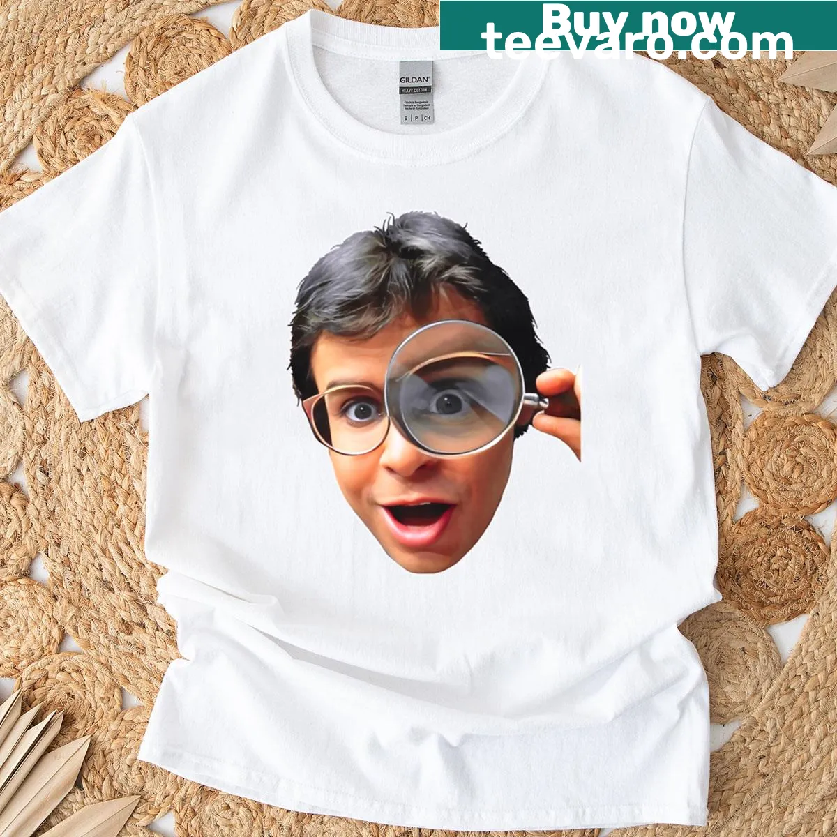 Rick Moranis T-shirt with playful tribute graphic — on a men's t-shirt