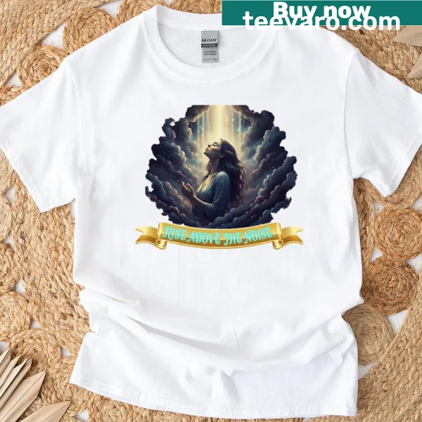 Pop art T-shirt with cloud design promoting inner peace