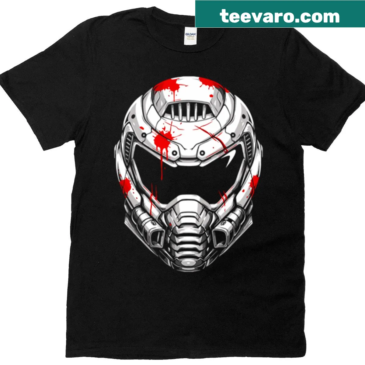Pop-art style Robocop Doom Icon Hero t-shirt with dynamic graphics — on a men's t-shirt