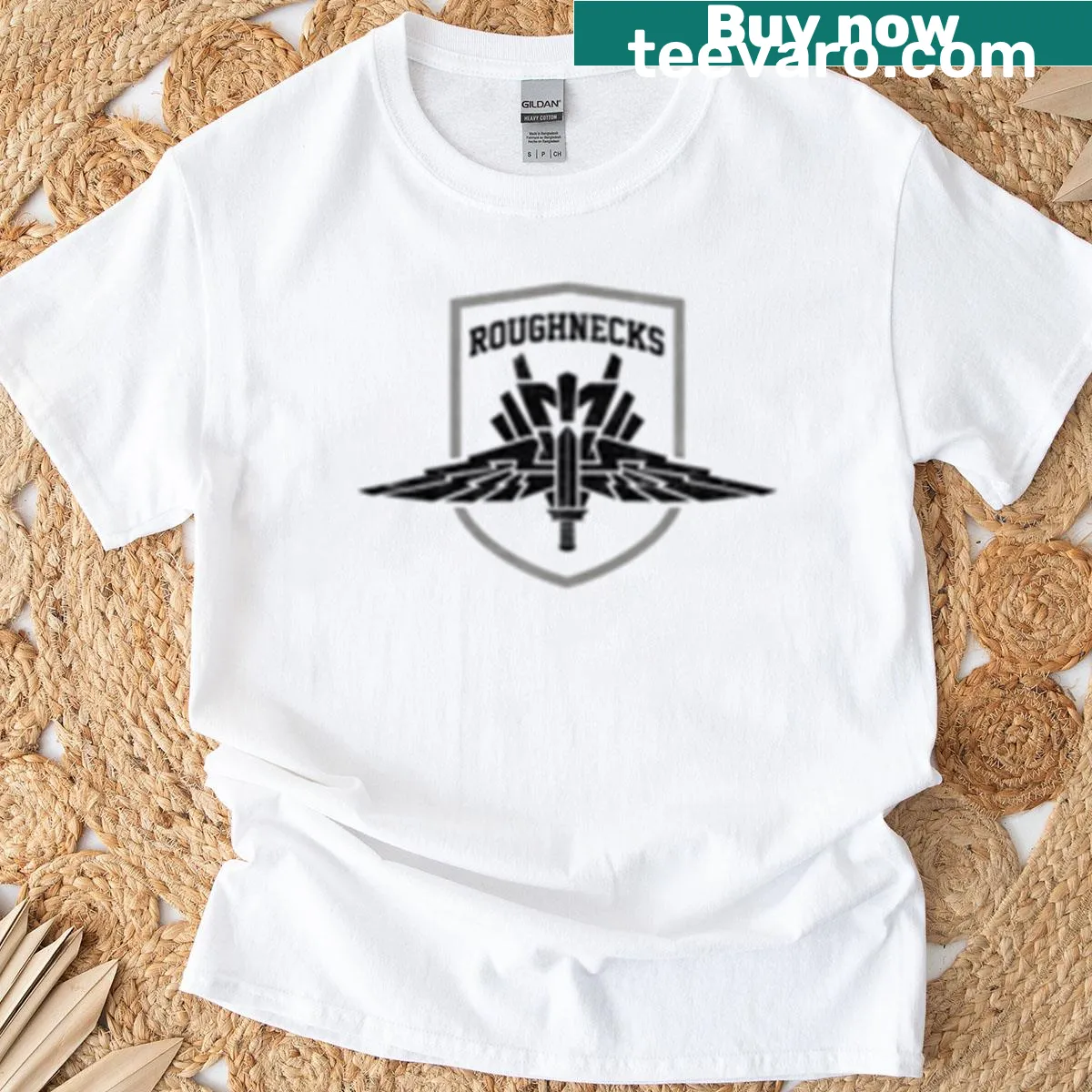 Crest design with chest pocket for Roughnecks — on a men's t-shirt